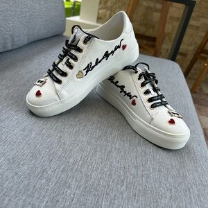 Karl Lagerfeld White Sneakers with Red and Gold Accents